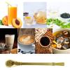 Stainless Steel Straw Filter Spoon, Yerba Mate Bombilla, Loose Leaf Tea Strainer, Tea Straw for Drinking Coffee, Cocktail, Pack of 5 with Cleaning