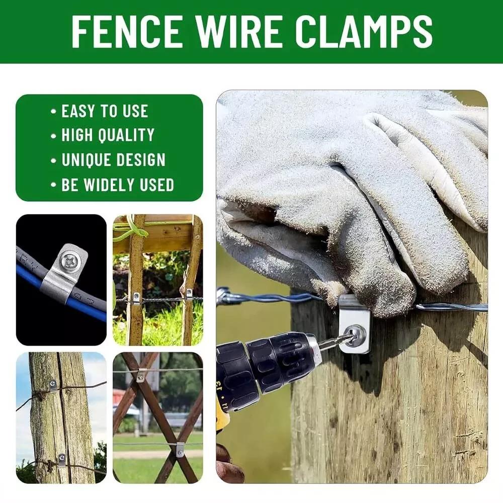 100x зажим для проволочной сетки, крепежный винт из оцинкованной стали, панель из сварной сетки