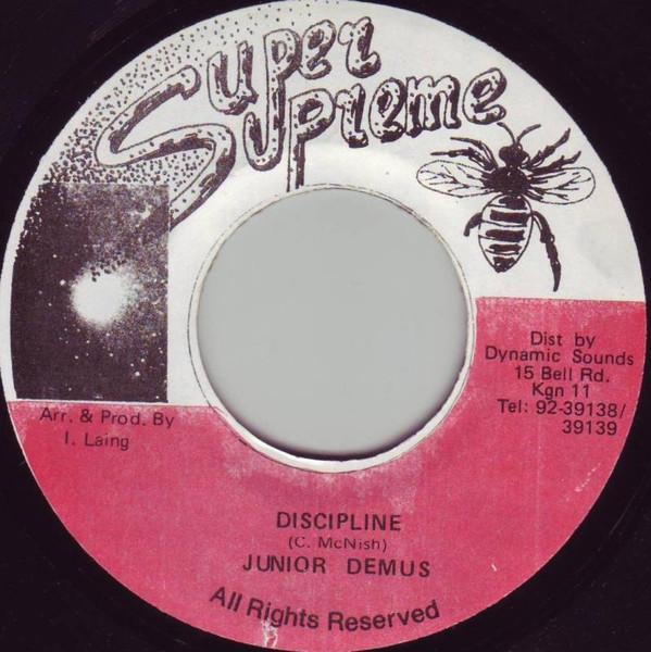7-дюймовая пластинка JUNIOR DEMUS - Discipline NONE Super Supreme 1994 Ямайка Регги, Ска и Даб Б/У