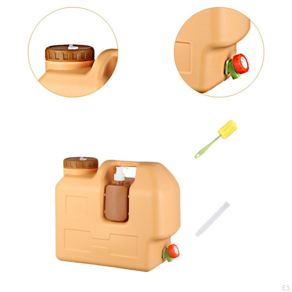 Water Jug with Spigot Container 15L Sturdy Portable Tank for Hiking Camping Outdoor Home Use