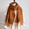Winter Thick Warm Scarf Women Imitation Cashmere Shawls Pashmina Neckerchief Bufanda Female Plaid Hairy Tassel Echarpe New