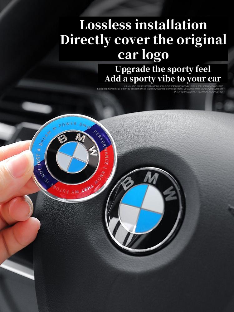 LGECB1 Car Sticker 45MM Car Steering Wheel Badge Emblem Sticker Auto Styling For BMW 1 3 5 7 Series M Performance M3 M5 F01 F20 F10 F13