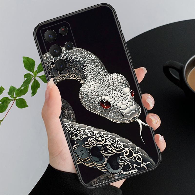 Чехол для телефона Funda с рисунком змеи для Samsung Galaxy S25 S24 S23 S22 S21 Ultra S24 S23 S22 S21 S25 Plus S24 S25 FE