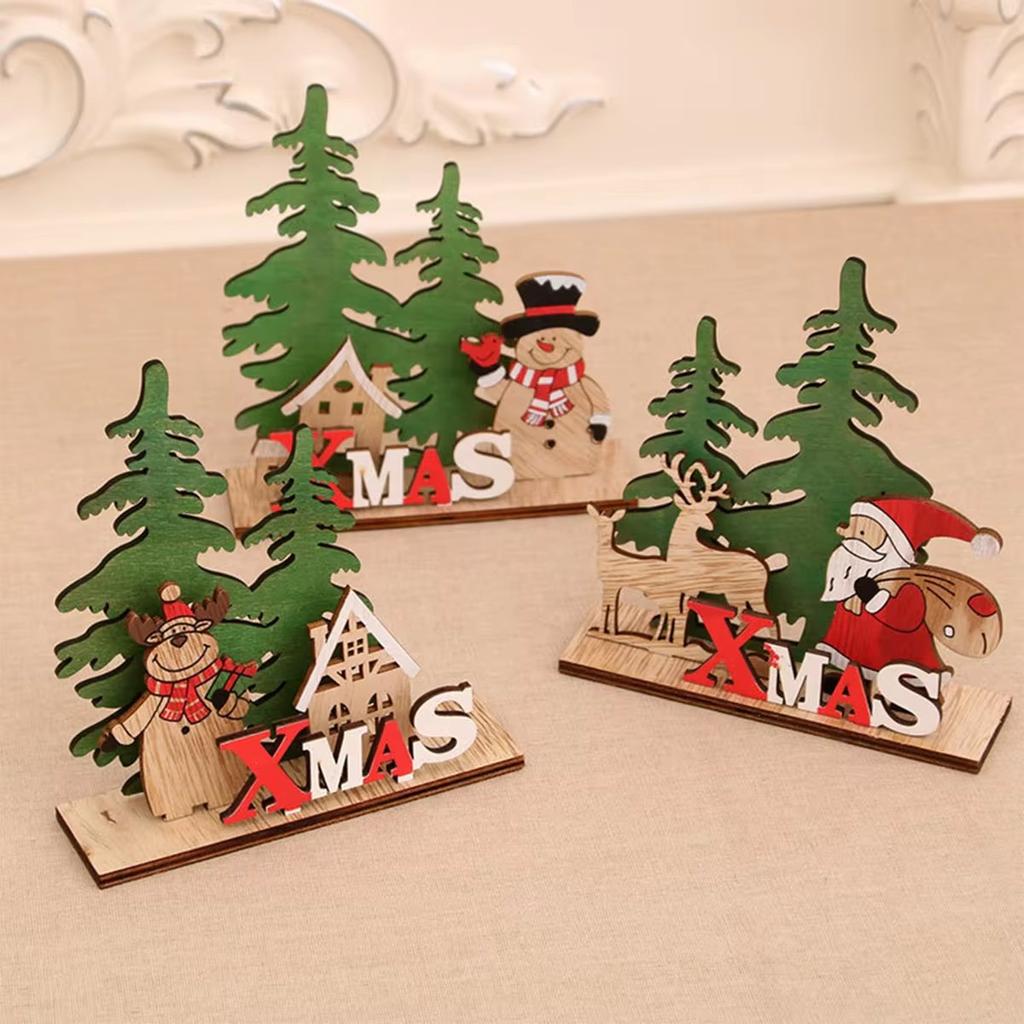 Xmas Noel Wooden Christmas Ornaments Merry Christmas Decor for Home 2024 Navidad Cristmas Decor Xmas Gifts New Year