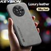 KEYSION Luxury Leather Case for HONOR Magic 4 Pro 5 Pro Soft Silicone Shockproof Phone Back Cover for Huawei Honor Magic5 Pro 5G