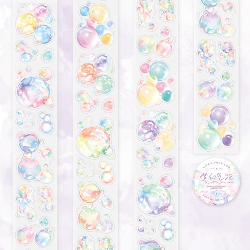 Мистер. Бумага 4Style 1 рулон/пакет Серия Illusion Bubble Длинная петля Высеченная ПЭТ-лента DIY Материал для украшения блокнота