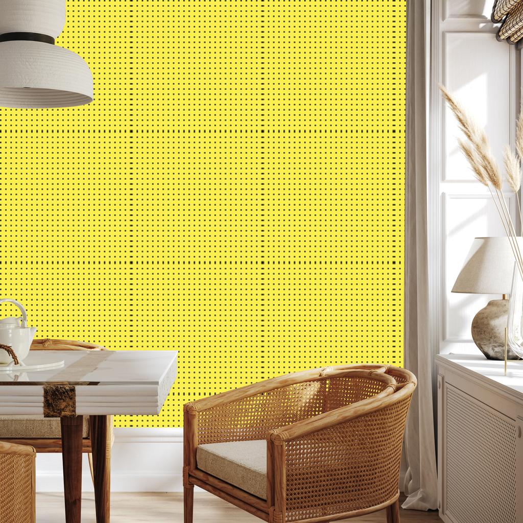 Dots wallpaper yellow background, yellow center for living room and bedroom 50x1000