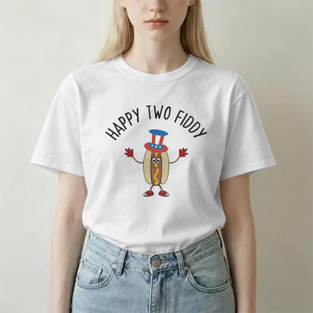 Two Fiddy 4th Of July T Shirt For Unisex Unisex 100 Cotton Awesome Tshirts Round Neck Tees Short Sleeve Tops Adult
