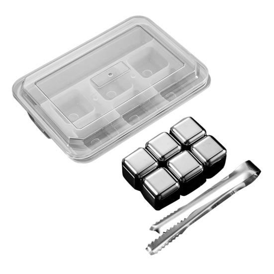 Камни для виски из нержавеющей стали Многоразовые охладители для напитков Не разбавляют и можно мыть в посудомоечной машине Металлические кубики льда для виски Охладитель для вина Инструмент для бара