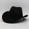 Suede high quality spring and summer European and American style woolen cowboy hat ethnic wind roll along top hat sun hat jazz hat