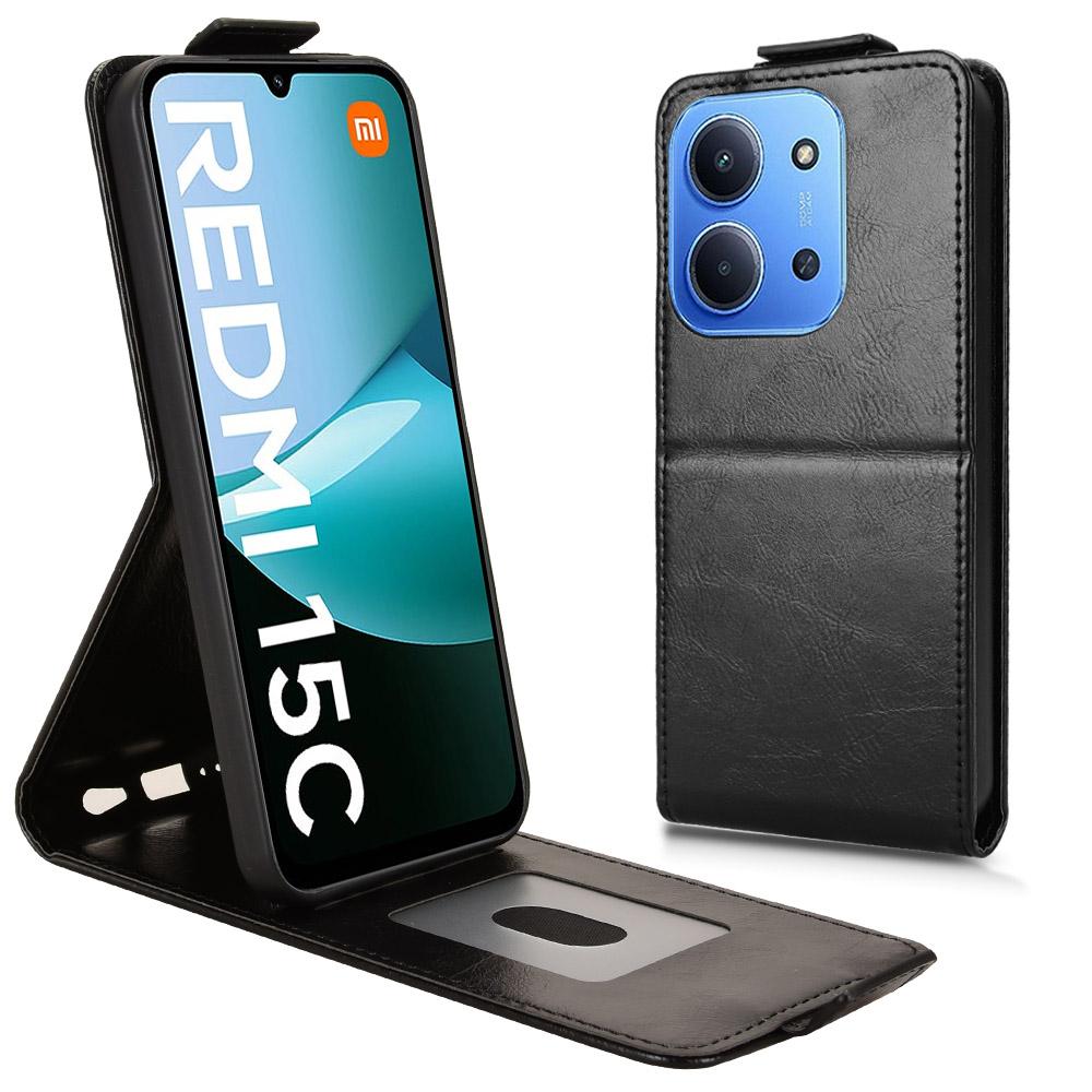 Для Xiaomi Redmi 15C 5G (США) (173мм)/15C 4G (США) (173мм) Подставка Чехол Магнитная застежка Вертикальный откидной Кожаный чехол для телефона с держателем для карт