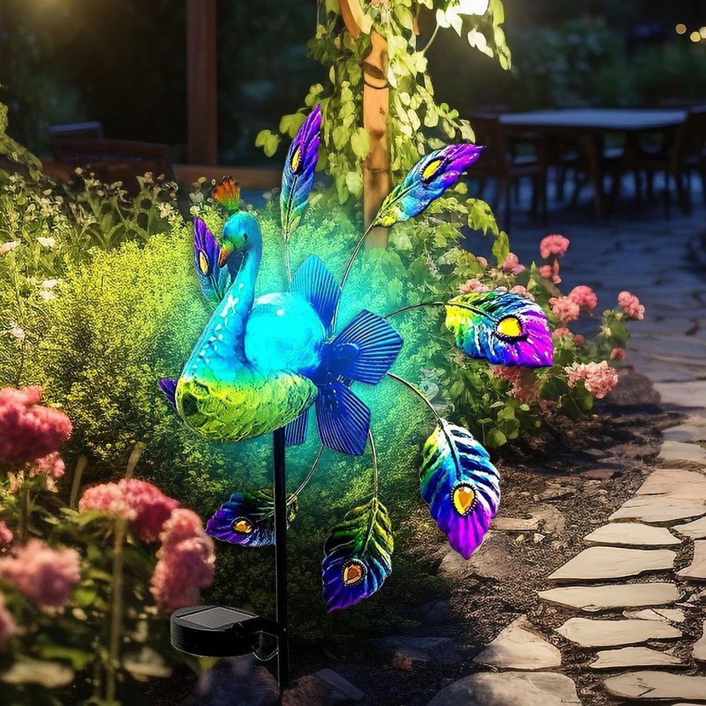 Sunbird Windmill Light Metal Art Outdoor Garden Fence Rotating Waterproof, Suitable for Weddings and Outdoor Decoration, Garden Fence Decoration