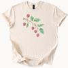 Raspberry Branch T Shirt Watercolor Fruit Tee Botanical Graphic Top