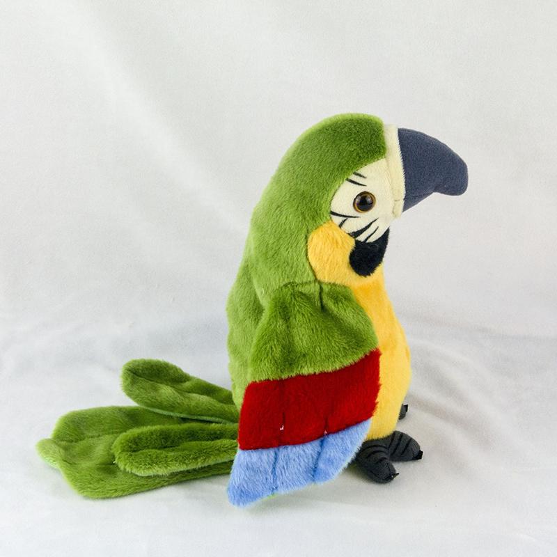 23cm Talking Macaw Parrot Repeat What You Say Stuffed Animal Plush Toy Electronic Record Animated Bird Speaking Parrot Pet Plush