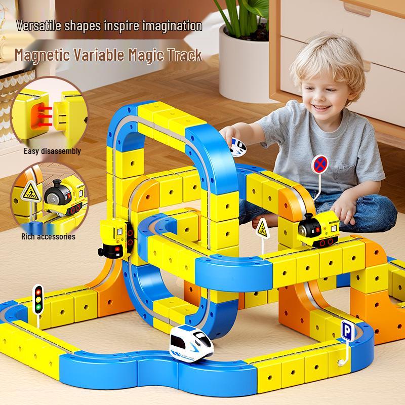 Kids' Magnetic High-Speed Rail Train Track DIY Assembly Toy