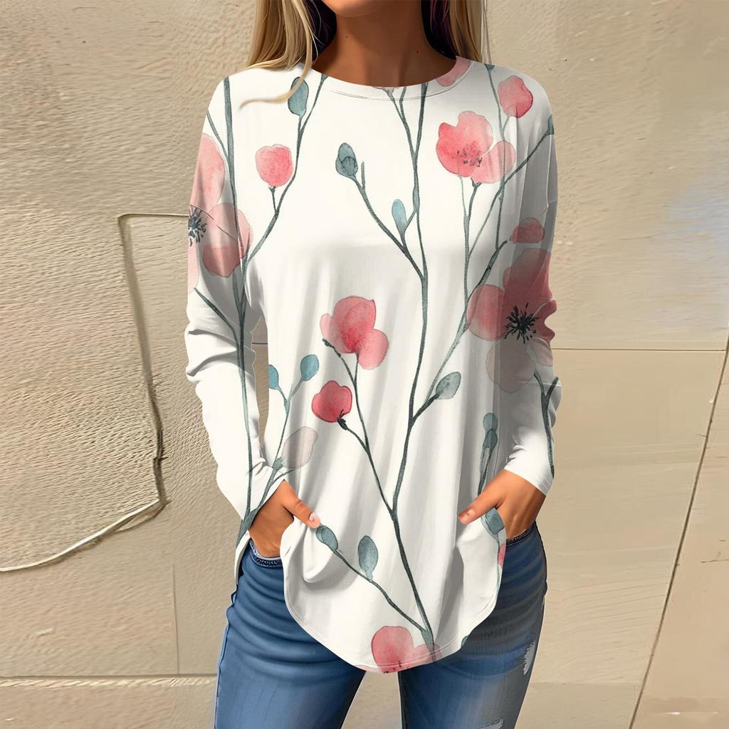 Женская мода с длинным рукавом и круглым вырезом, винтажный асимметричный пуловер