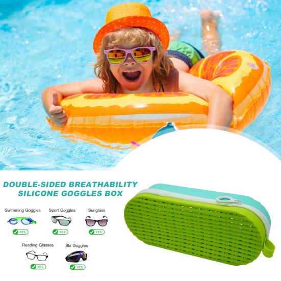 Силиконовый чехол для очков для плавания со сливным отверстием, легкая противоударная защитная коробка для очков для плавания