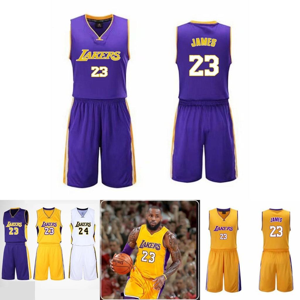 Баскетбольный комплект формы Los Angeles Lakers Леброн Джеймс из полиэстера для мужчин и любителей спорта