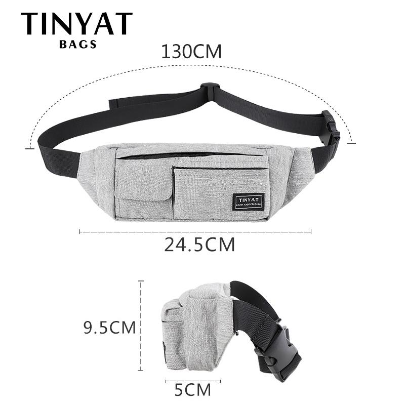 TINYAT Мужская и женская поясная сумка, сумка для мужчин, пояс для телефона, легкая поясная сумка с 4 карманами, дорожная повседневная поясная сумка