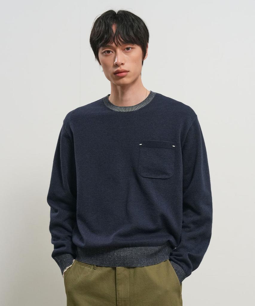 GENERALIDEA Unisex Pocket Crew Neck Pullover [3Col] / Gf1Ukp003