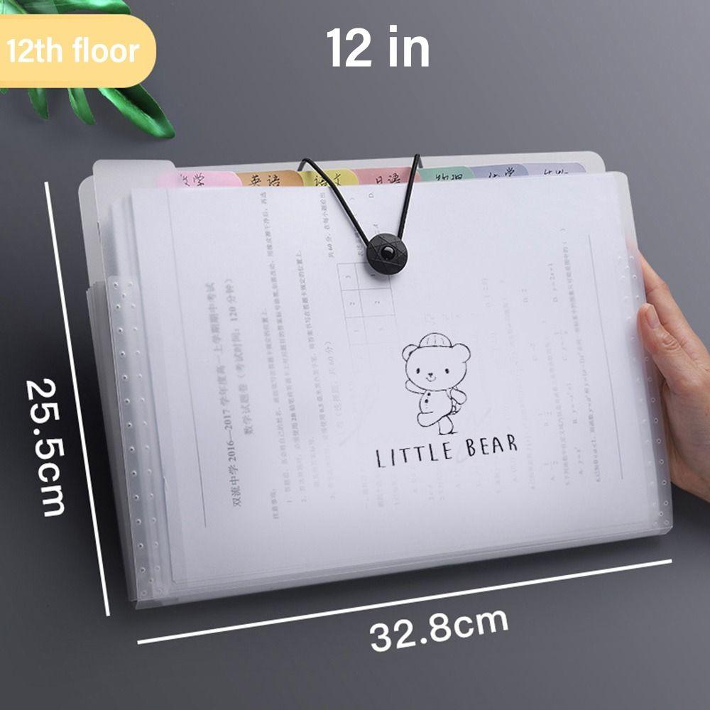5/8/12 Pockets Test Paper Storage Folder Large Capacity Document Bag Fashion File Organizer
