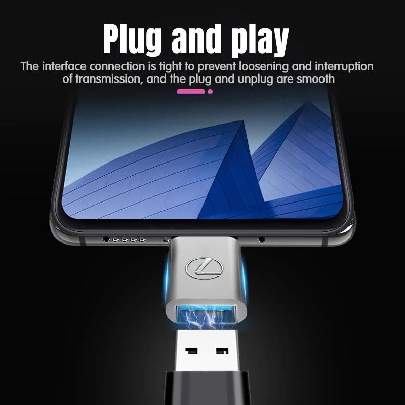 2026 Hot Interior Stickers Car Type-C To USB 3.0 Interface Mini Converter Charging Adapter For Lexus F SPORT ES RX NX LS UX LM L