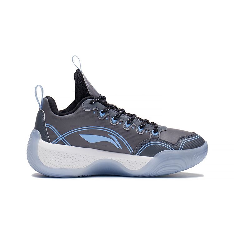 Баскетбольные кроссовки Li Ning Yu Shuai Low Lightweight High Resilience Детские баскетбольные кроссовки Серо-синие YKBS058-15