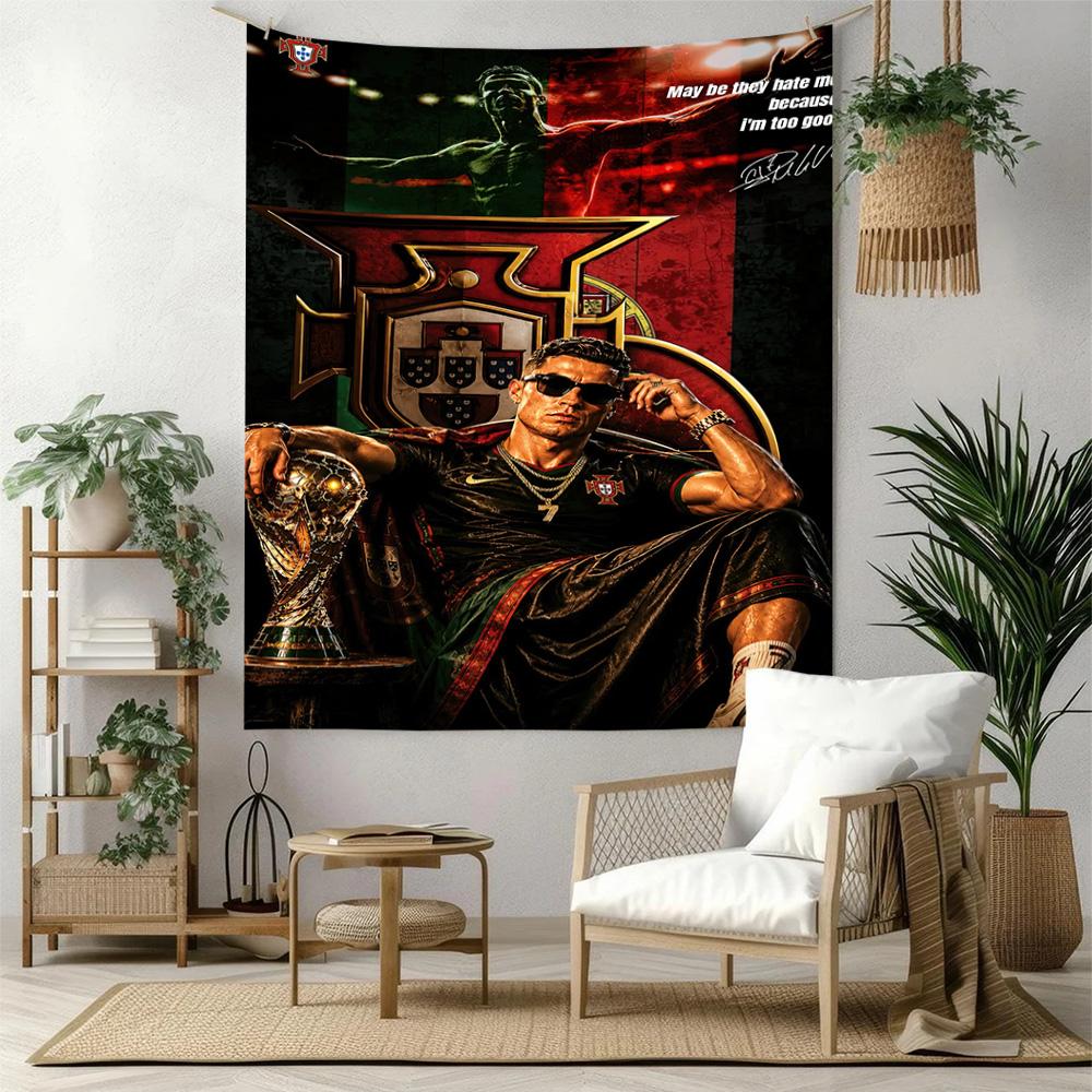 Cristiano Ronaldo Wall Decor Tapestry Art For Pet Memorial Birthdaywedding Party Backdrop Family Gift