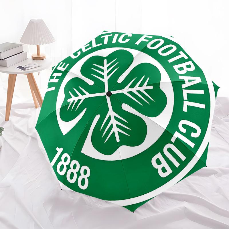 Celtic Football Club, 1888- Automatic Opening and Closing, 8-rib Structure Portable Umbrella, Suitable for Men and Women in All Seasons - Pe