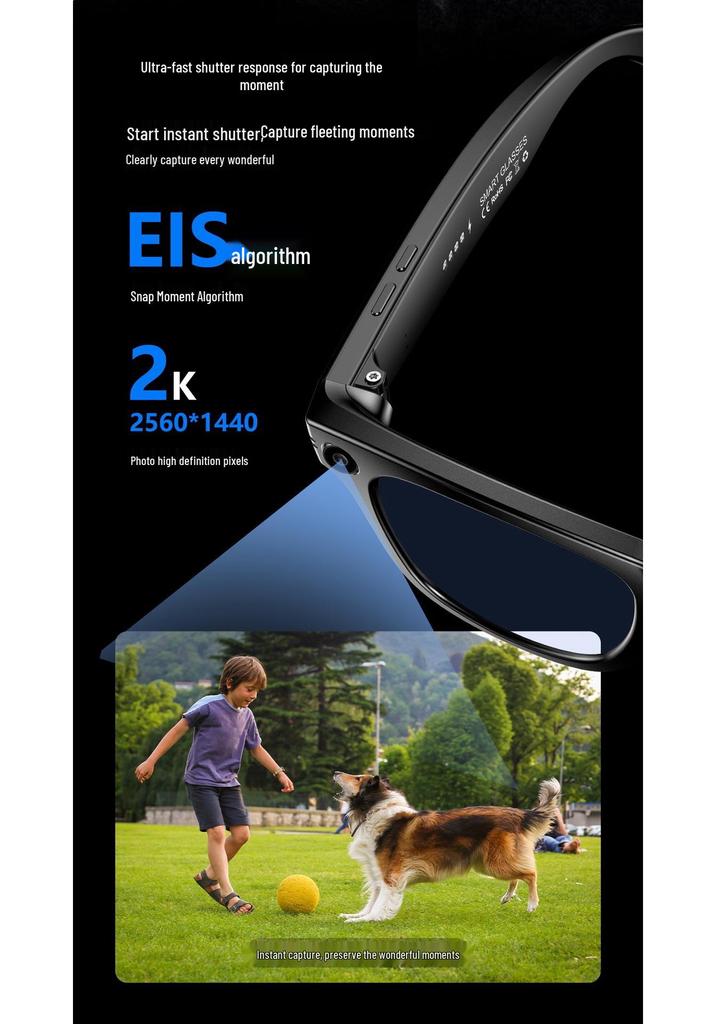 Smart HD Glasses: AI Camera, Bluetooth, Anti-Shake Video, Call & Photo Functions