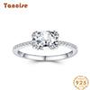 Tancise Classic 925 Sterling Silver Zircon Ring Ladies Jewelry Wedding Promise Party Gift