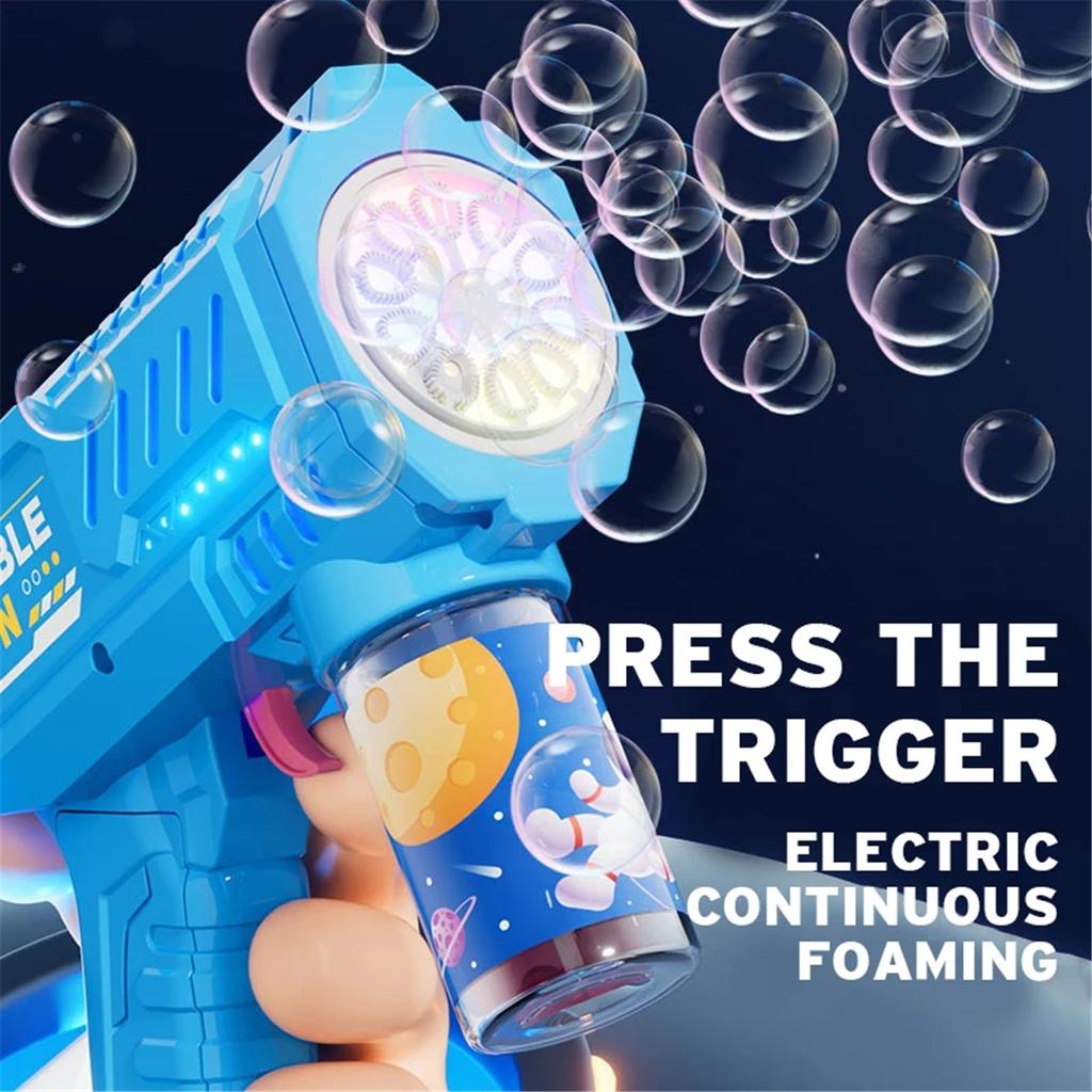 Children's bubble machine, light-up toy, fully automatic bubble gun, can produce a large number of bubbles without batteries or water