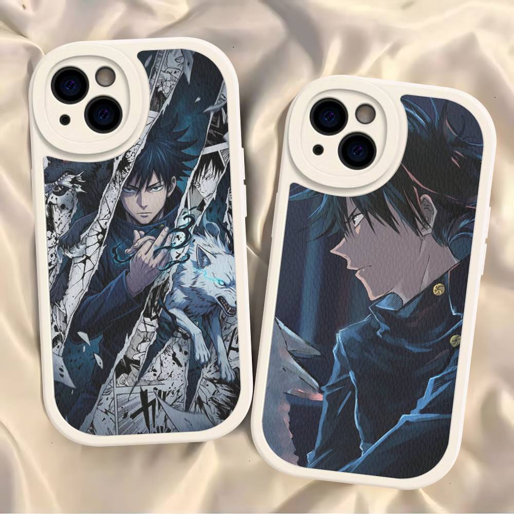 Чехол для телефона с изображением Фусигуро Мегуми из аниме Jujutsu Kaisen для iPhone 16 15 14 13 12 11 Pro Max Plus, противоударный кожаный чехол