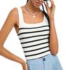 Женские летние повседневные полосатые трикотажные жилеты-камизолы