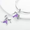 Покрытые медью фиолетовые шармы Цветок Бабочка Подвеска-шарм Бусины Подходят для оригинального браслета DIY Подвески