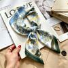 New retro plaid imitation silk small silk scarf women's high-end professional scarf shirt decorative headband tied bag silk scarf
