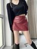 Мини-юбки из искусственной кожи, элегантные корейские модные черные юбки из искусственной кожи для женщин, юбка с высокой талией, юбка на молнии с шортами