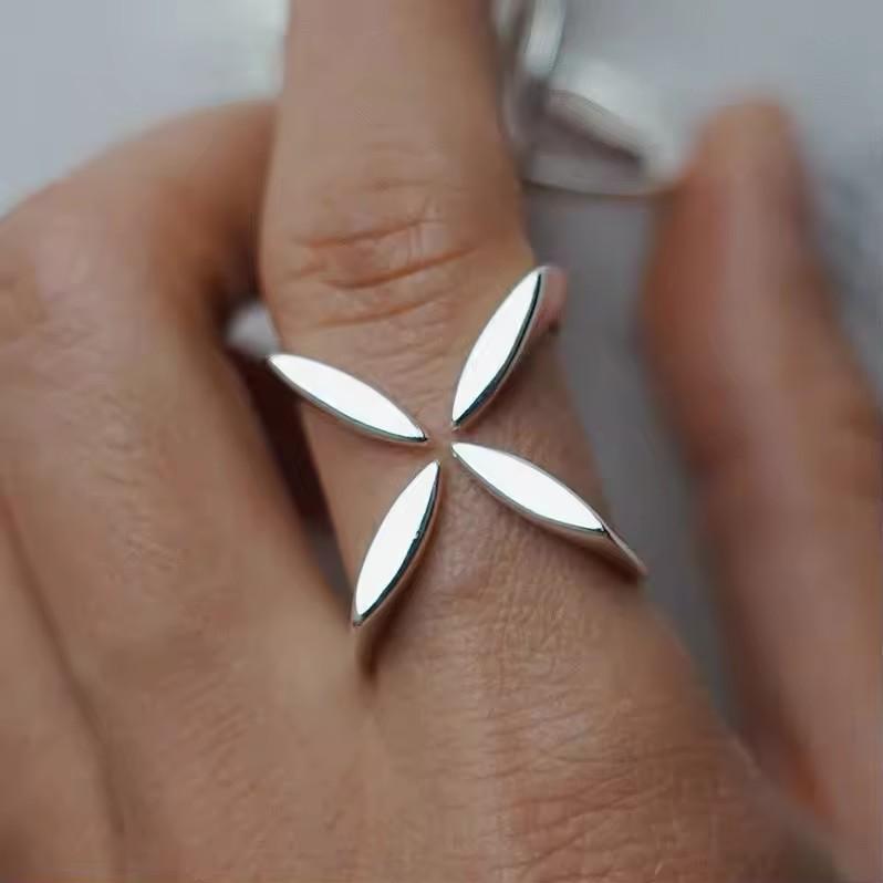 Серебряное кольцо 925 пробы, корейское, геометрический витой плетеный открытый дизайн, женская мода, индивидуальность, простой тренд, ретро, крутые украшения