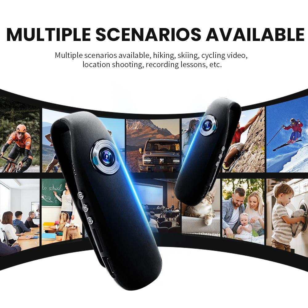 1080P Full HD Видеорегистратор для велоспорта с клипсой на спину Портативный регистратор для правоохранительных органов Камера с активацией движения и циклической записью