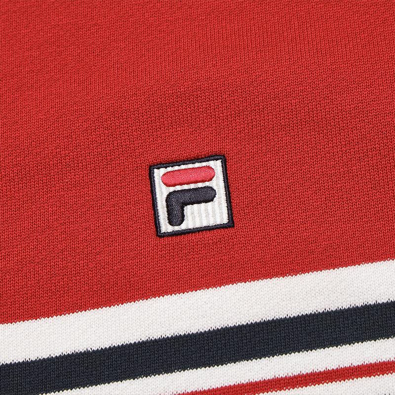 Fila Heritage Classic Модный колор-блок Удобный Универсальный Вязаный пуловер с круглым вырезом Толстовка Мужская толстовка Legendary-Blue F11M548202FNV