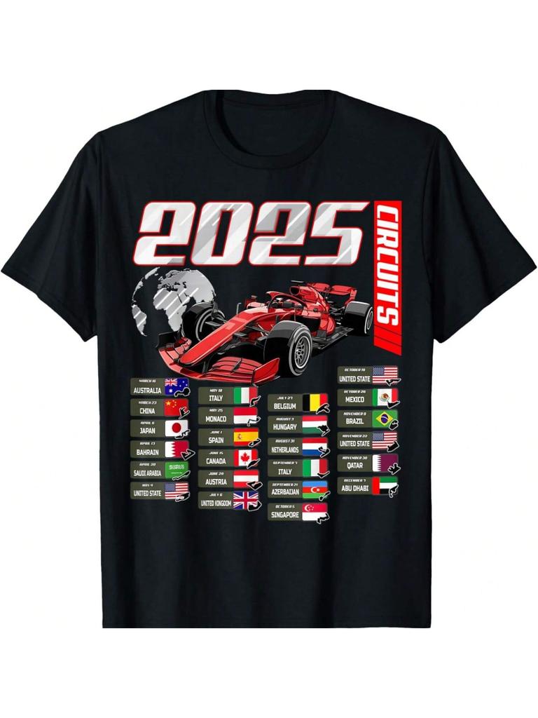 Формула 2025 Трассы Формула 2025 Расписание Гоночный Автомобиль Трасса Футболка