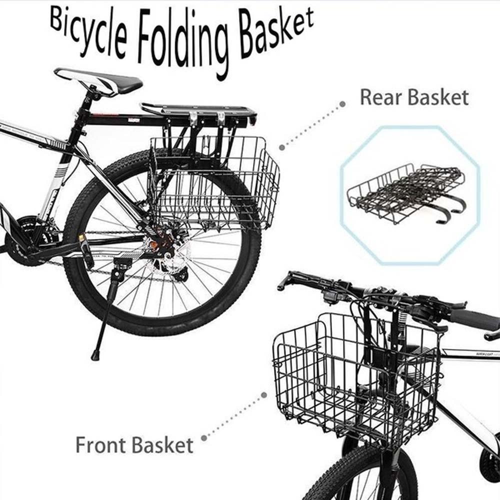 Metal Metal Bracket Cycling Goods Foldable Front Rear Basket Bike Basket Bike Panniers Luggage Rack