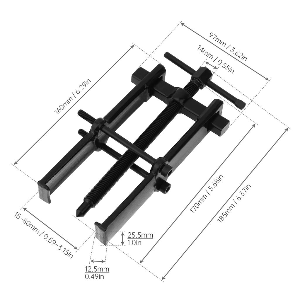 2 / 3 / 4 / 6 / 8 Inch Two Claw Puller Separate Lifting Device Pull Bearing Mechanic Hand Tools for Bearing Maintenance