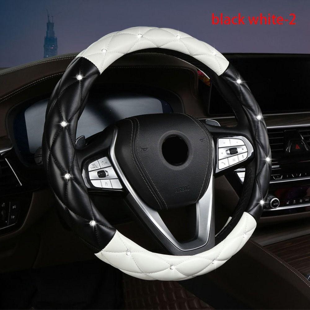 Fashion Diamond Black Pink Soft Auto Wheel Covers Cover Texture Steering Wheel Cover Car Glove