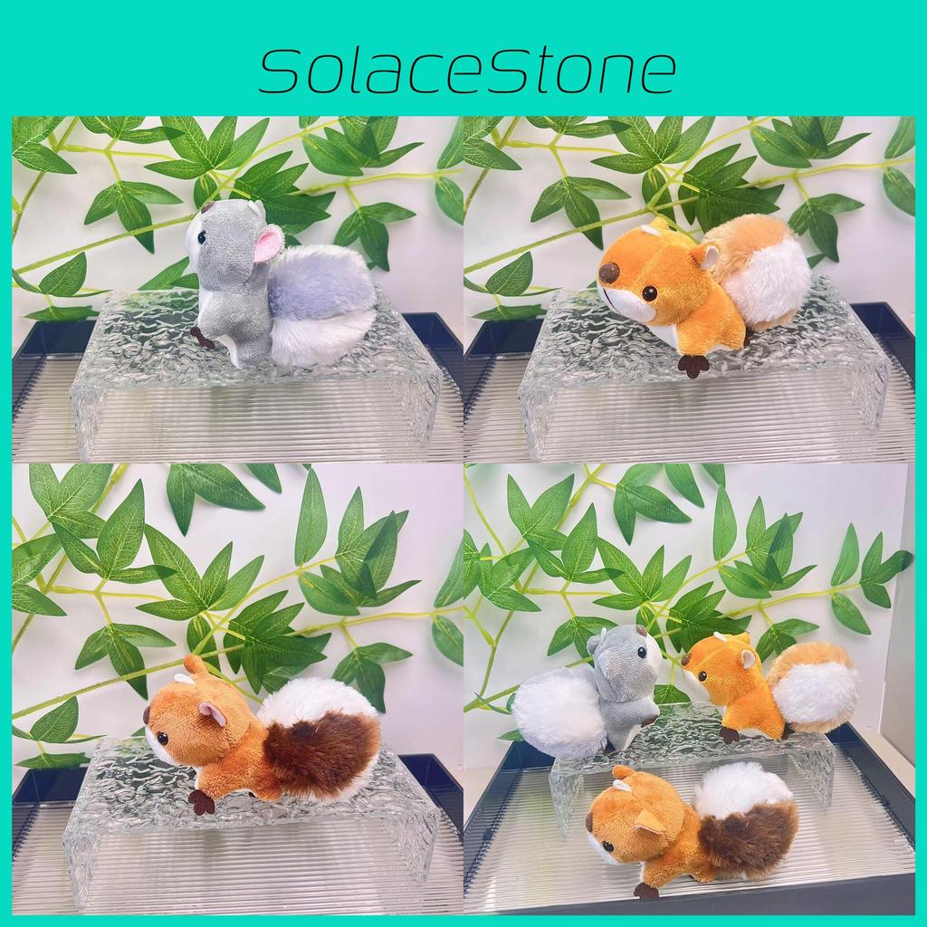 Очаровательный плюшевый брелок-игрушка в виде белки для сумок и аксессуаров серого, желтого и коричневого цветов