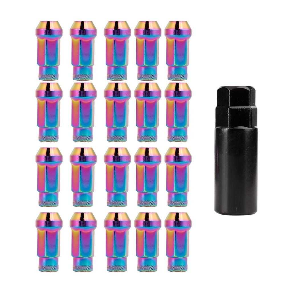 20 шт. M12*1.25 Железные конусные удлиненные открытые гоночные колесные гайки-колпачки с ключом