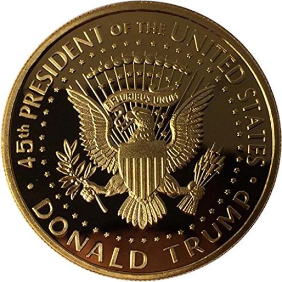 Donald Trump Gold Coin 2017, Gold Plated Collectable Coin, 45th President, Certificate of Authenticity Official GOPBOX