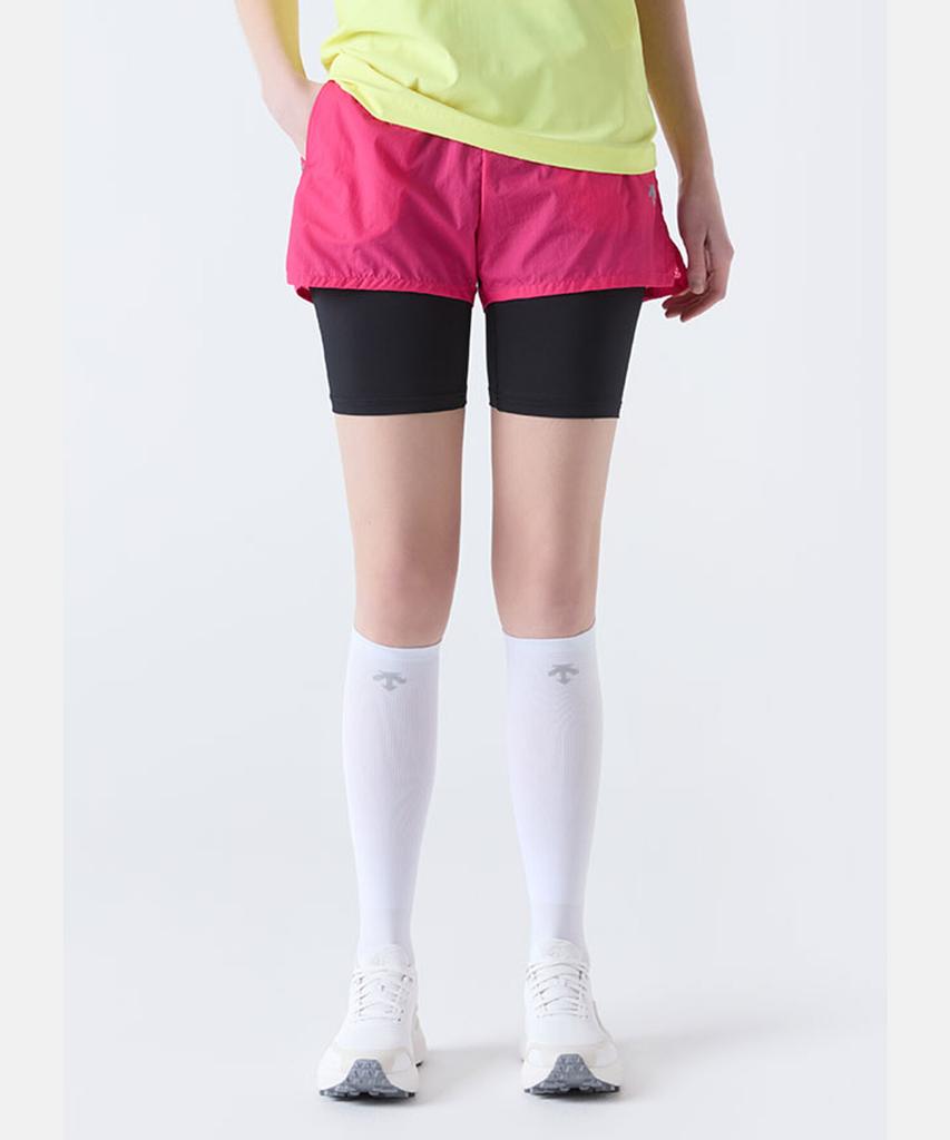 DESCENTE Беговые шорты 2-в-1, 3 дюйма, розовые (Sq123Rhp39) (Тип)