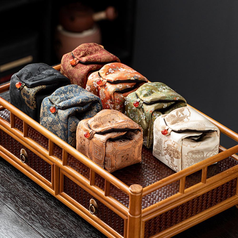 Ретро Брокад Чайный пакетик Китайский стиль Чайные грелки Карманный Чайная чашка Сумка для хранения На открытом воздухе