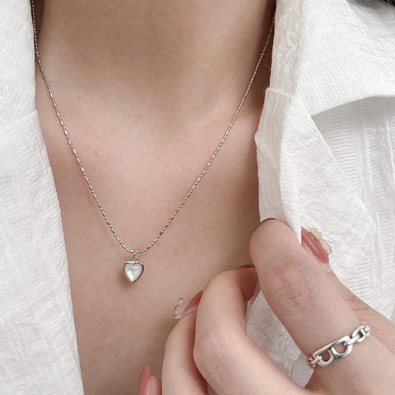 Кулоны в форме сердца из стерлингового серебра 925 пробы, necklaces с цепочкой длиной 45 см для женщин, винтажные ювелирные украшения, подвески, аксессуары, бижутерия